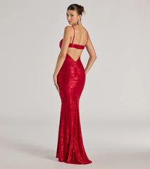 The Haisley Open Back Floral Lace Mermaid Dress is a red holiday dress with a festive style, crafted from luxe fabrics and with unique design accents, a perfect pick as your holiday party dress.