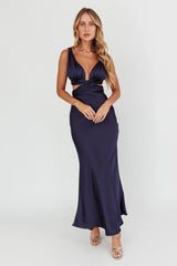 Harper Cut-Out Bow Back Maxi Dress Navy