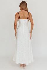 Find Your Way Lace Contrast Maxi Dress White