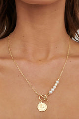 Marissa Pearl & Pendant Necklace Gold