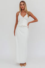 Tammi Faux Pocket Maxi Skirt Off White