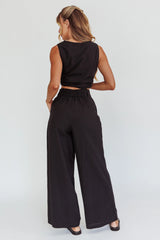 Philomena Wide-Leg Pants Black