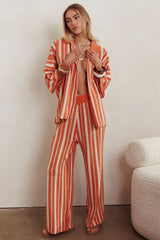 Influence Knit Straight Leg Pants Orange