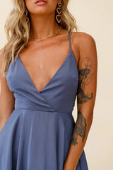 Secret Place Strappy Tie Back Party Dress Midnight Blue
