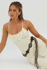 Midwest Fringe Boho Belt Brown