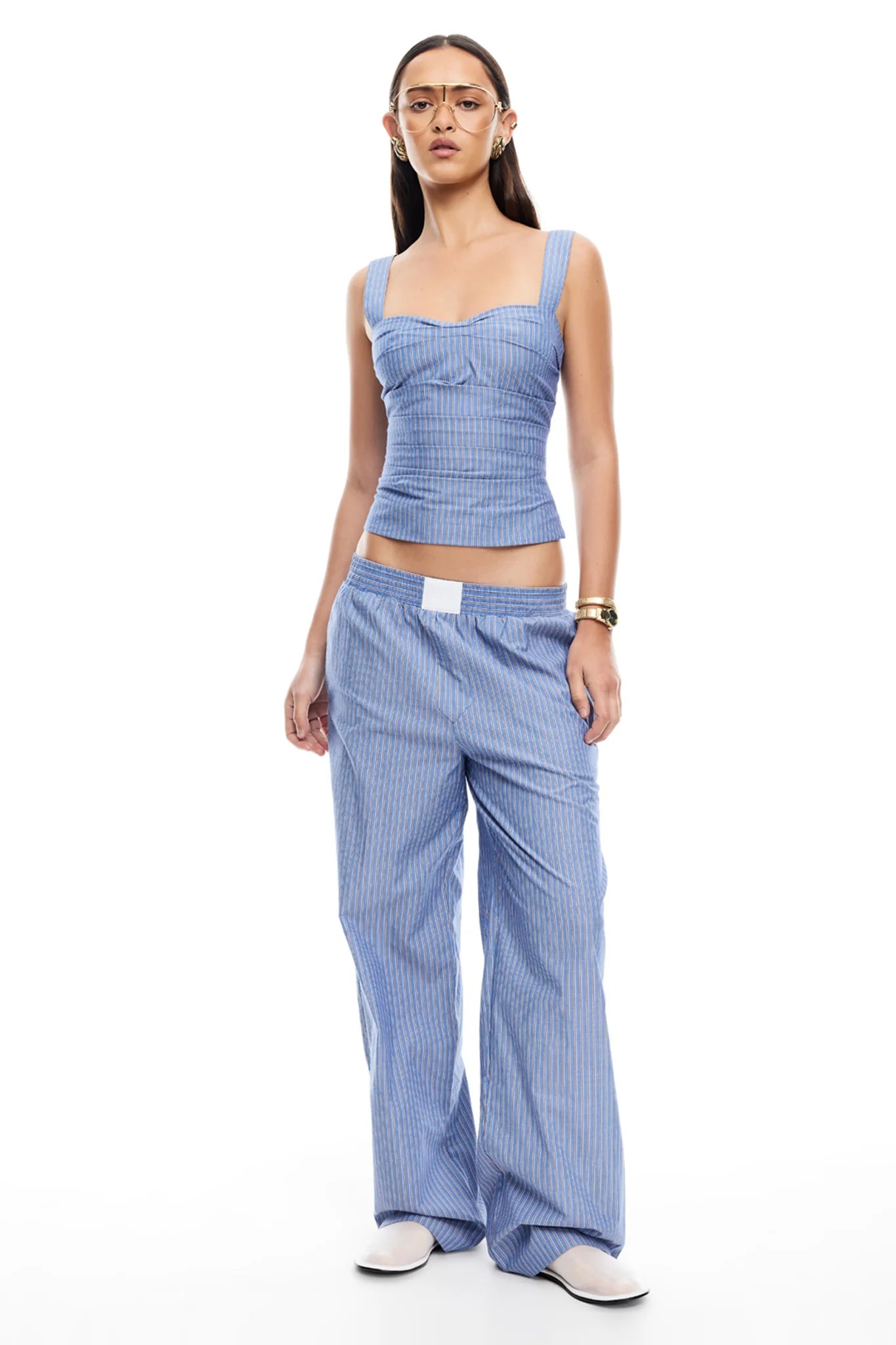 LIONESS Cobain Pant Navy Stripe