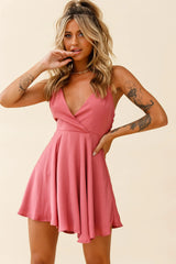 Secret Place Strappy Tie Back Party Dress Rose