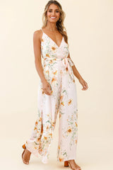 Miso Wide-Leg Cami Jumpsuit Poppy Print Pink